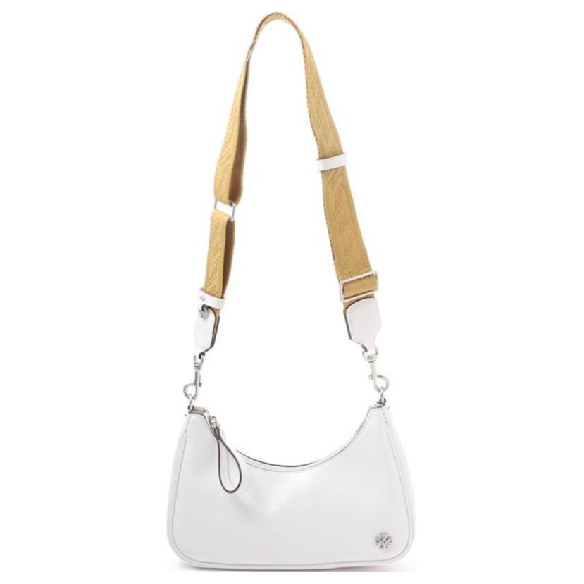 

TORY BURCH Женская кожаная сумка через плечо MERCER Trumpets, белая