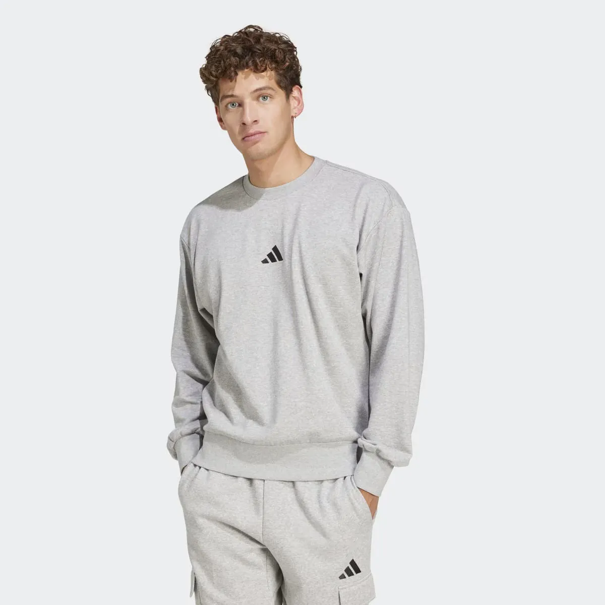 

Мужская Essentials Feelcozy Французская махровая толстовка Adidas, серый