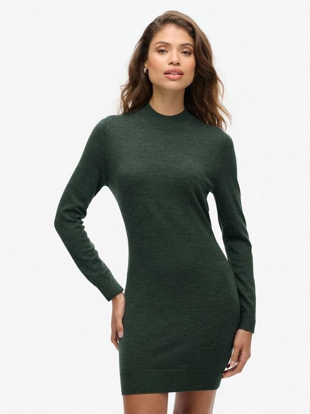 

Мини-платье из мериносовой вязки Superdry, серый