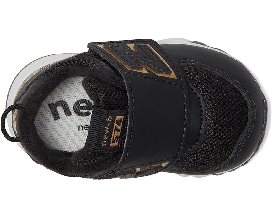 Кроссовки New Balance Kids 574 New-b Hook & Loop, цвет Black/Gold — фото 2