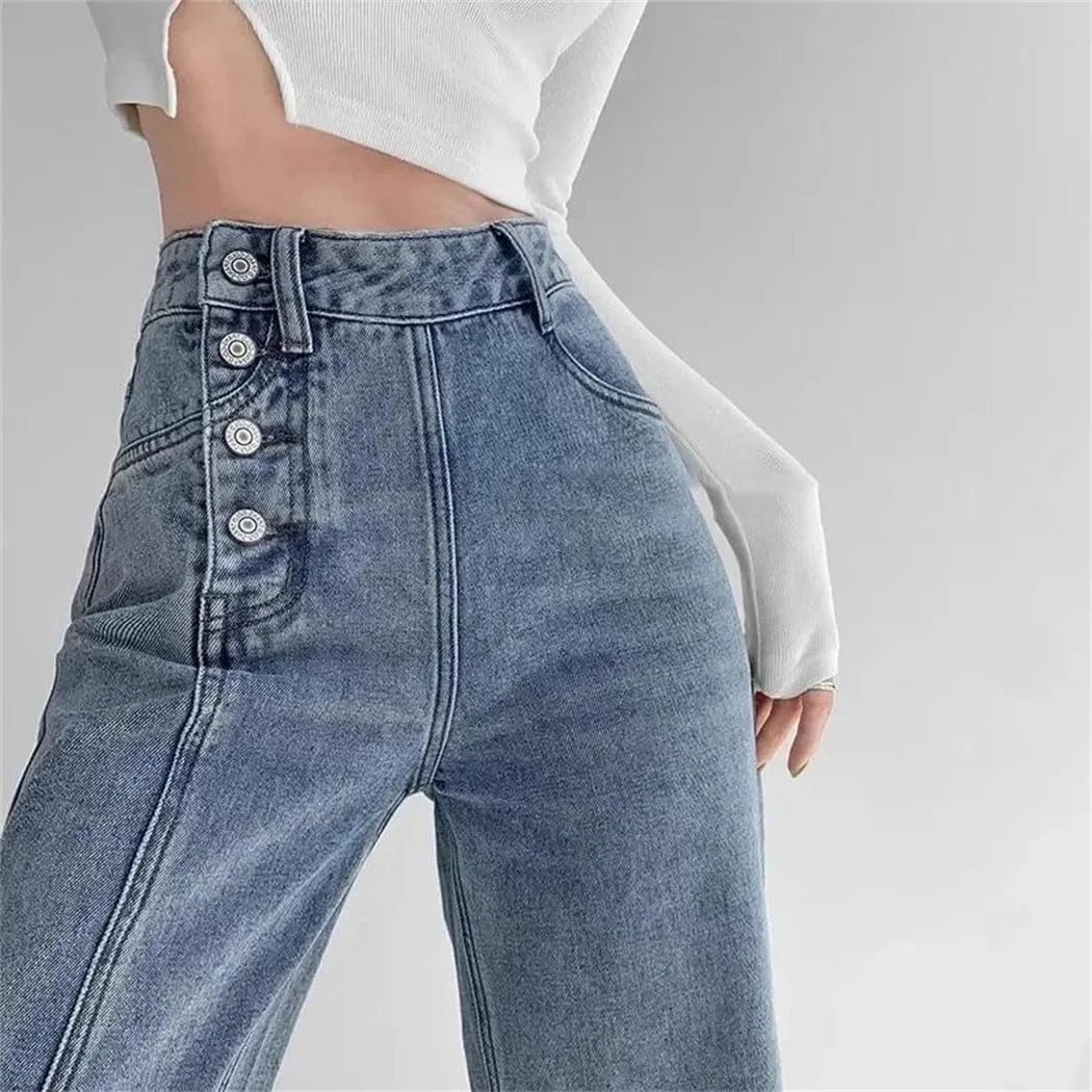Женские джинсы Loose Fit Straight Leg с эффектом винтажной потертости — фото 2