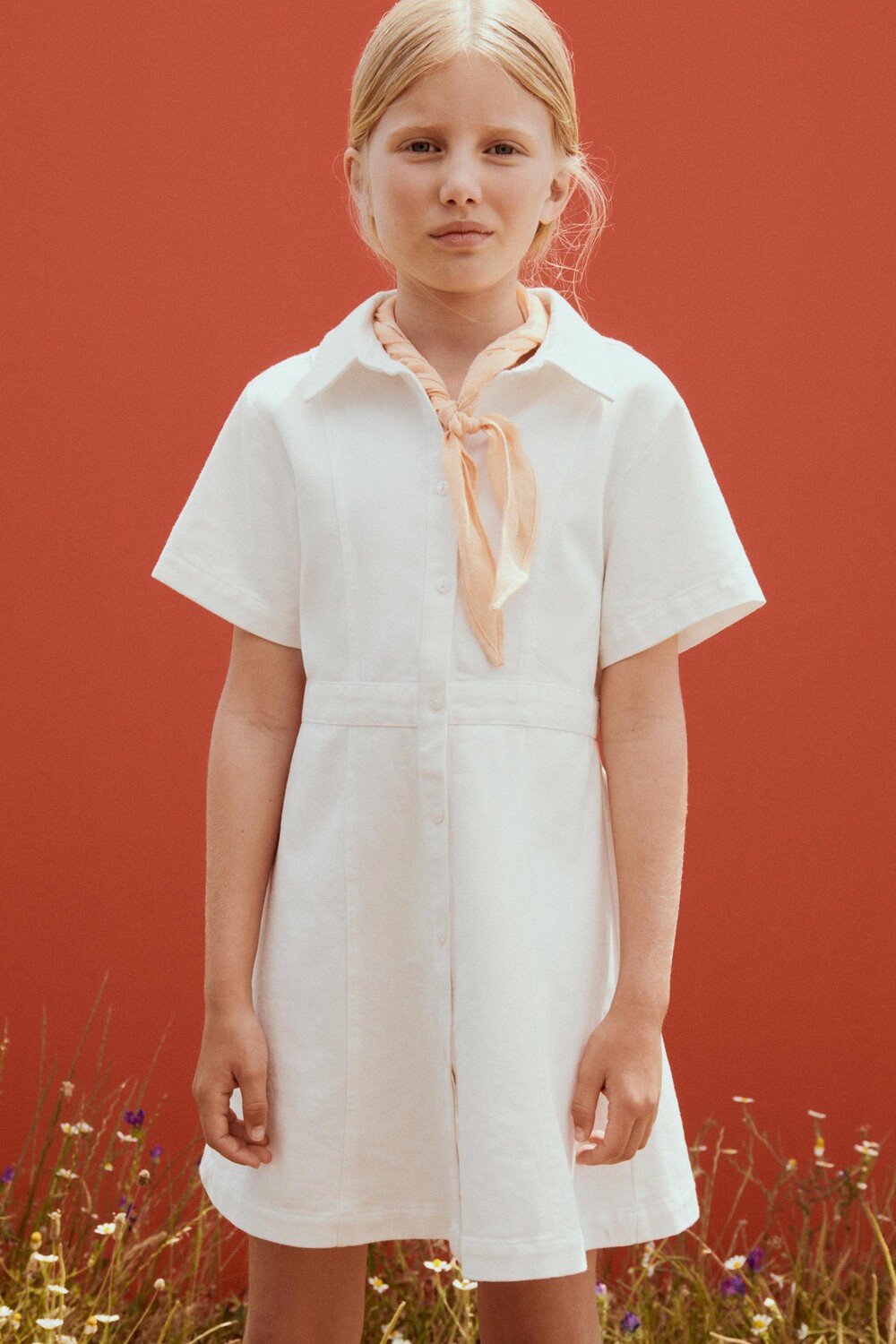 

Платье-рубашка из твила ZARA, белый