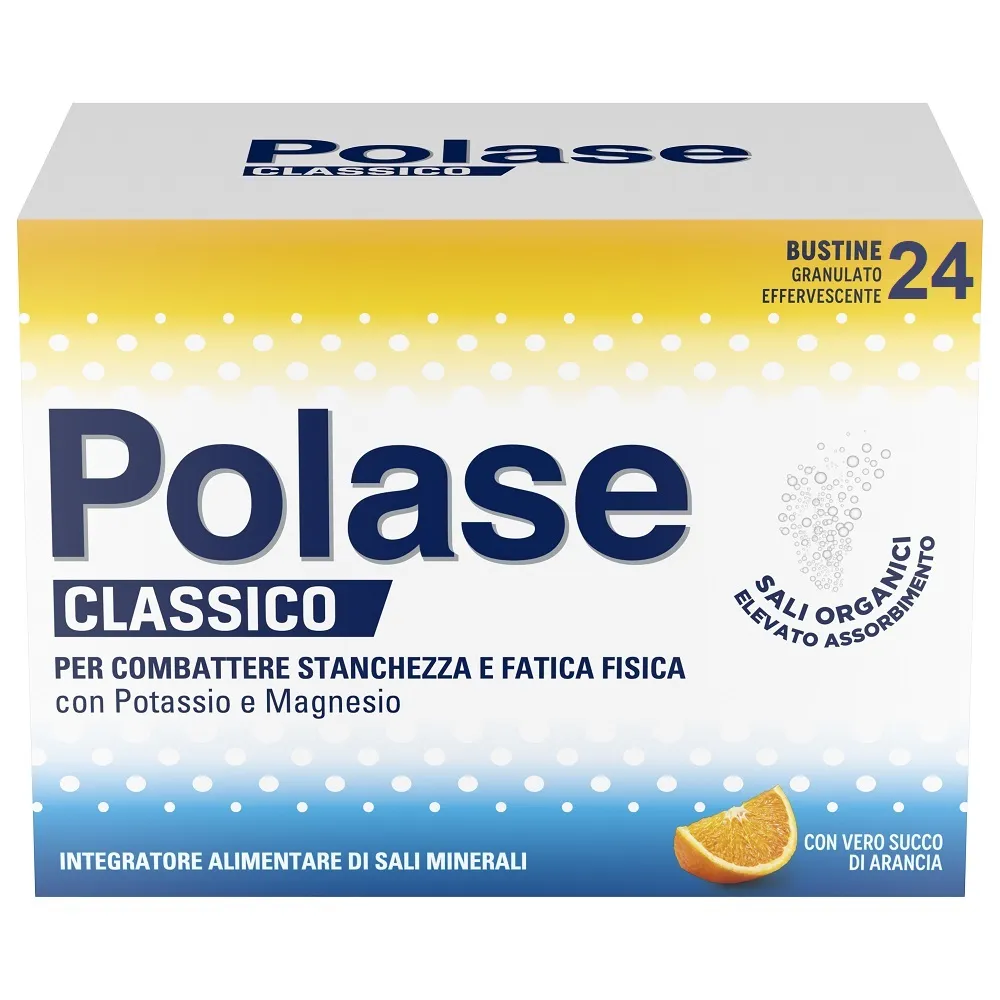 

Polase Classico со вкусом апельсина, 24 шипучих пакетика, добавка магния и калия