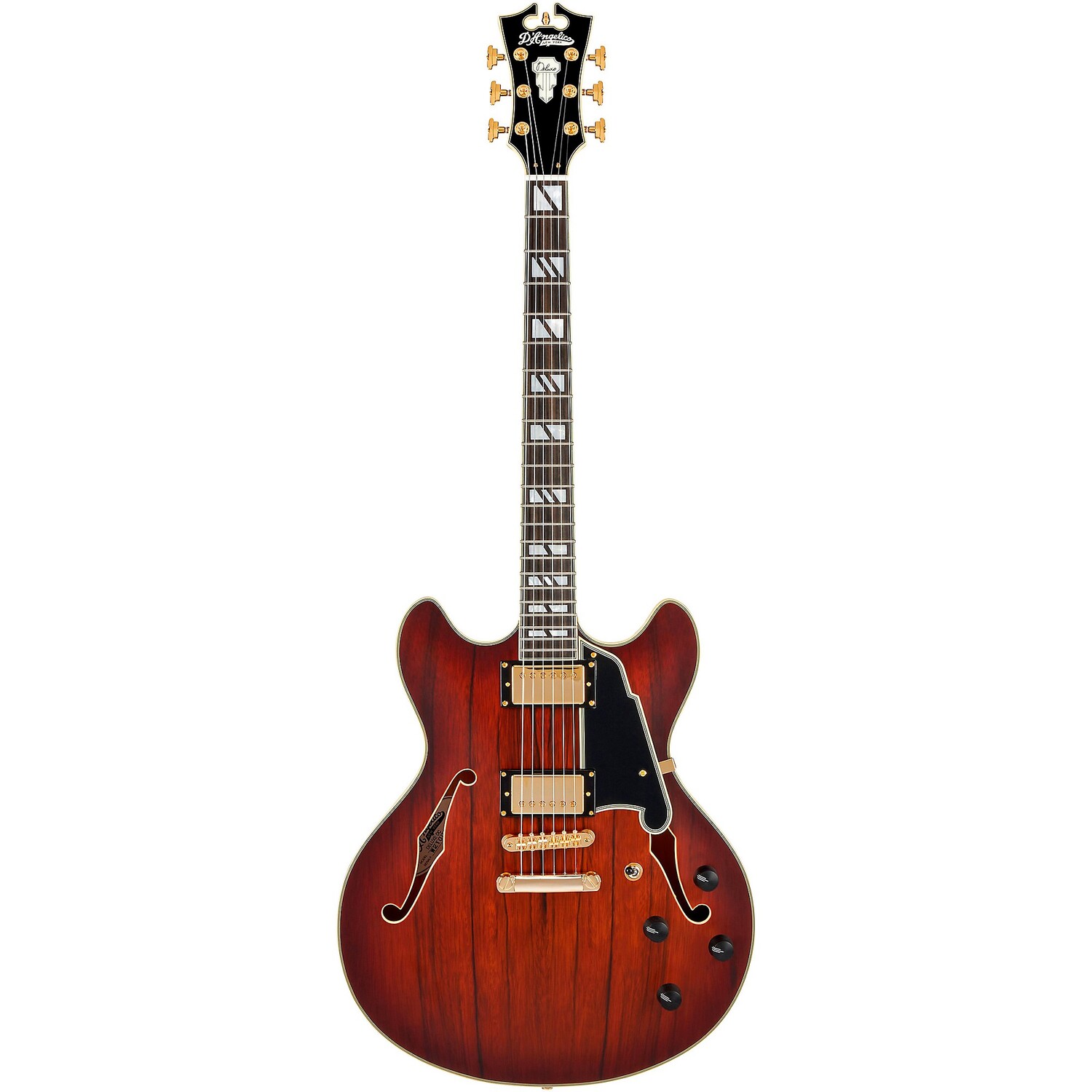 

Полуполая электрогитара D'Angelico Deluxe DC Satin Brown Burst