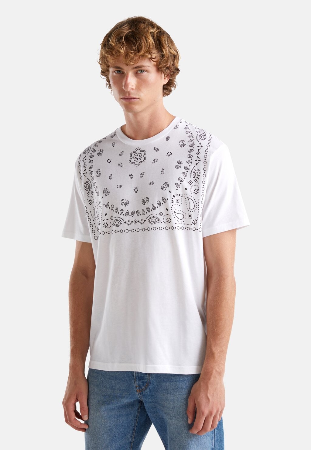 

Футболка с принтом WITH BANDANA United Colors of Benetton, белый