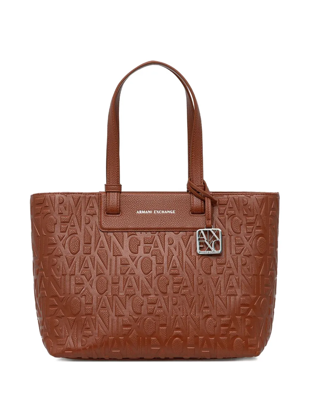 

Сумка-тоут с тиснёным логотипом Armani Exchange, коричневый