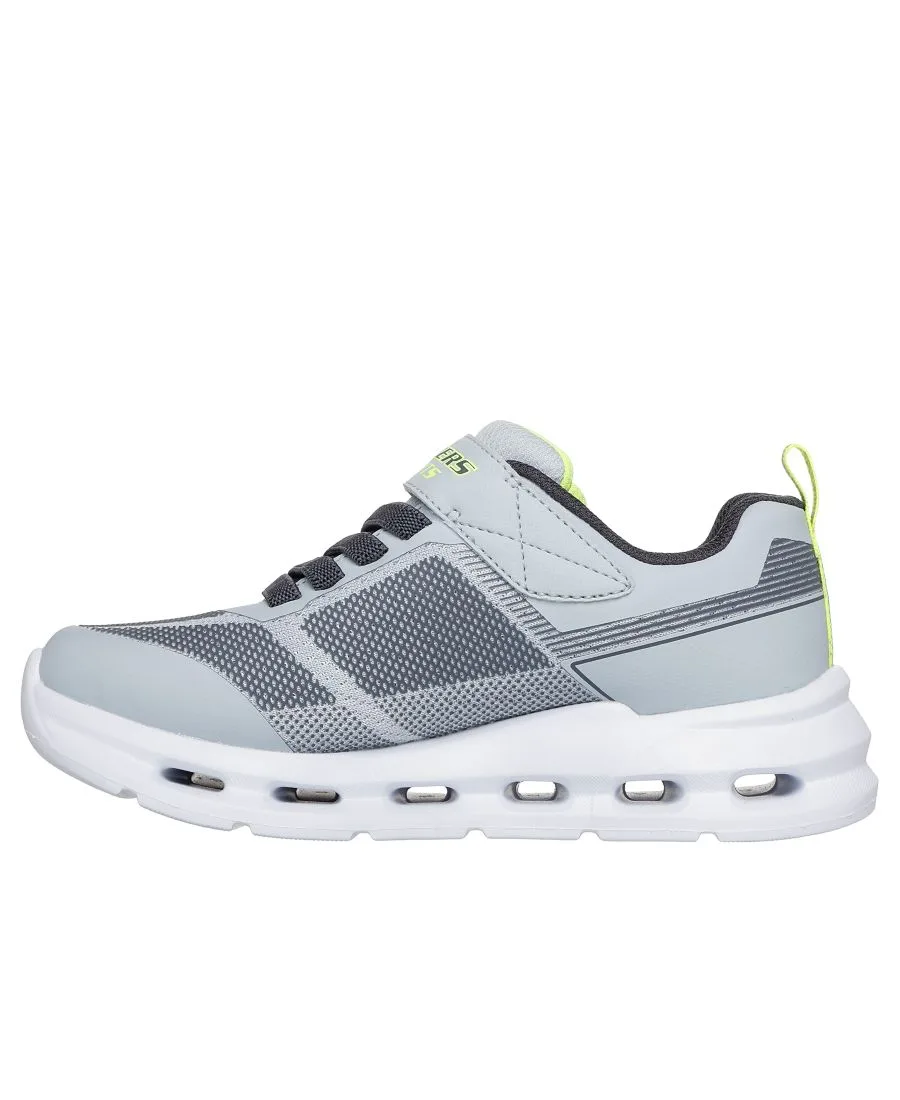 Детские кроссовки S-Lights: Glide-Step Lights с застежкой-липучкой от Finish Line Skechers, серый, lime — фото 2