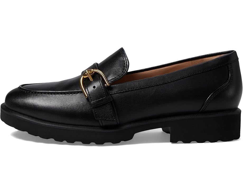Женские лоферы Cole Haan Giana Buckle W30773-001, черные кожаные, без застежек, VER453 — фото 2