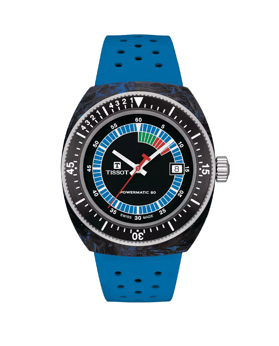

Мужские часы Tissot Sideral из синего каучука, синий