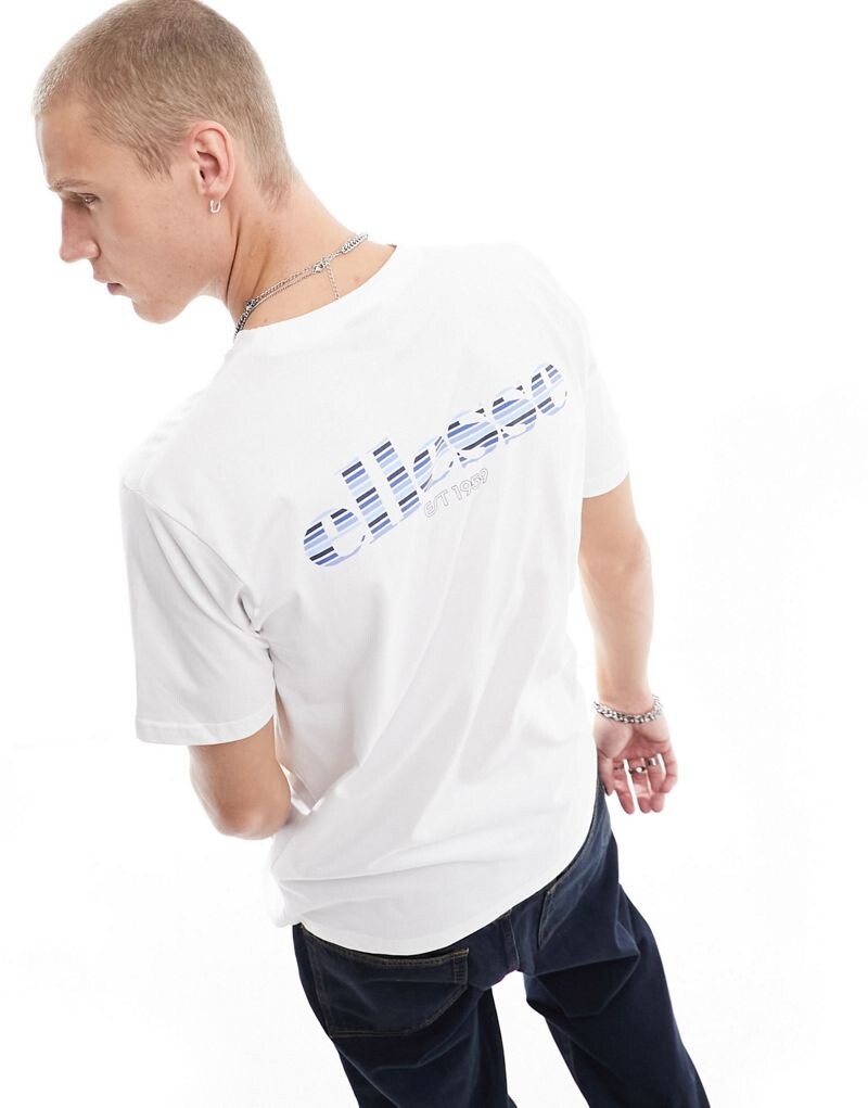 

Ellesse – Floresce – Белая футболка с графическим принтом на спине