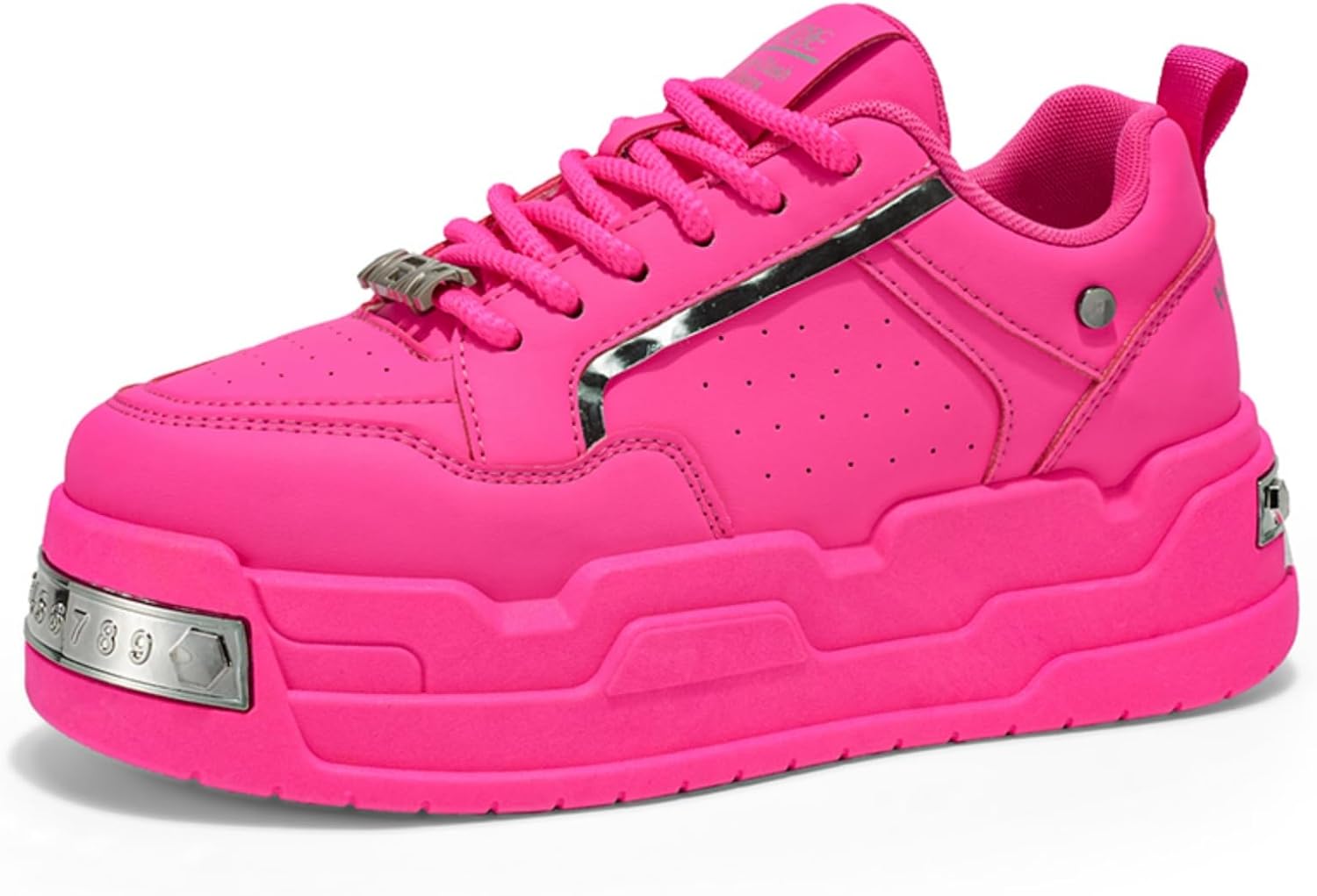 

Мужские белые массивные кроссовки на платформе, стильная толстая подошва, повседневная обувь с металлическими деталями, модные для уличного стиля и ежедневных образов Aokisx