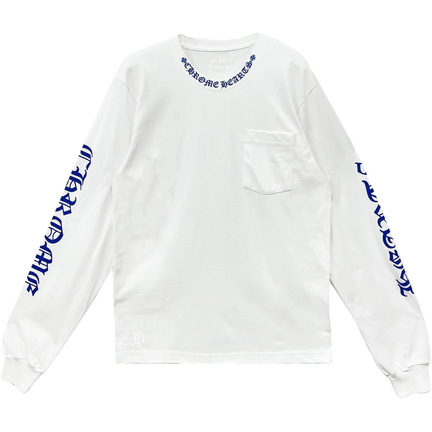 Футболка с длинным рукавом и логотипом на шее Chrome Hearts, белый — фото 2
