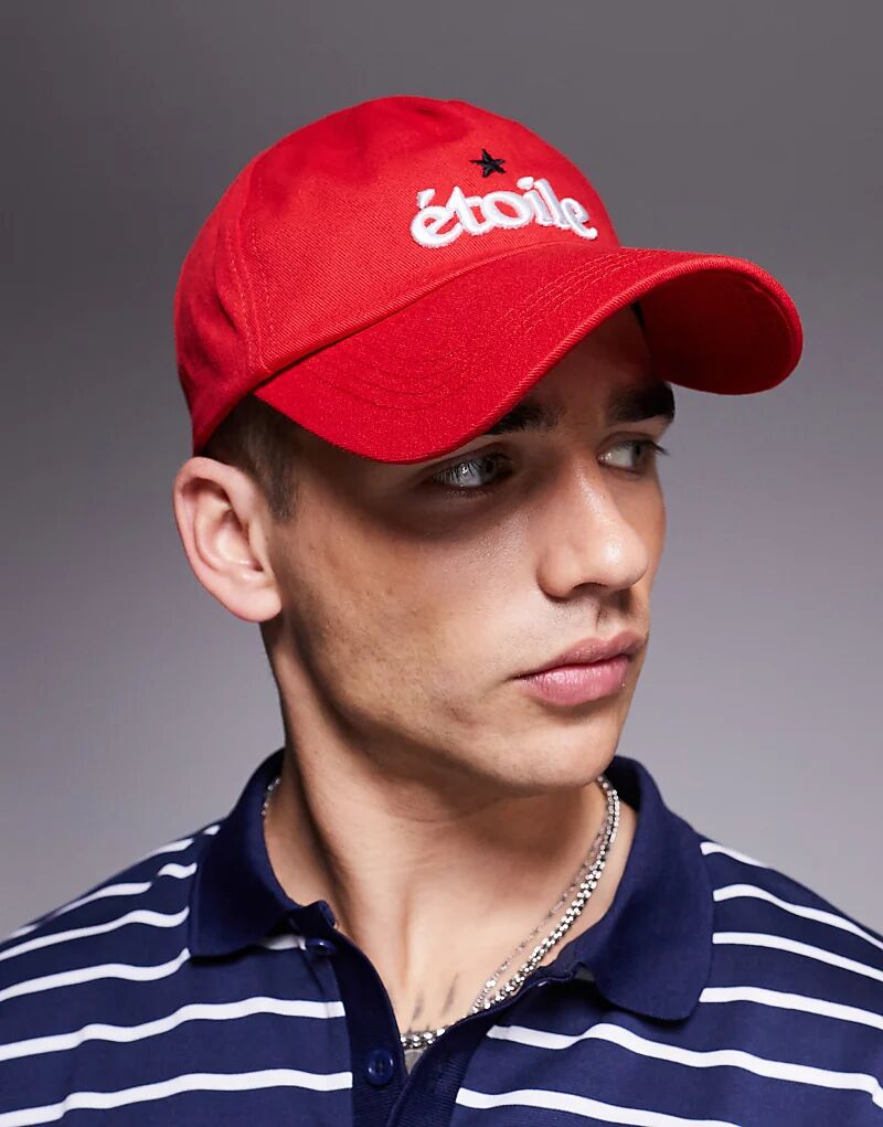 

Кепка с графическим принтом ASOS DESIGN красного цвета