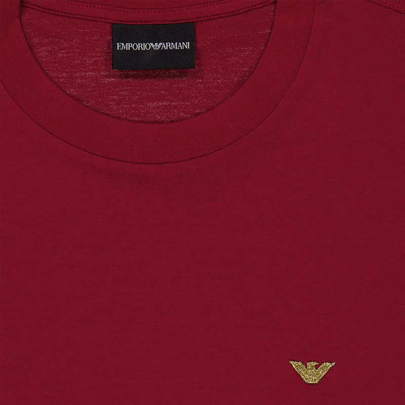 Футболка Emporio Armani с круглым вырезом красная — фото 4