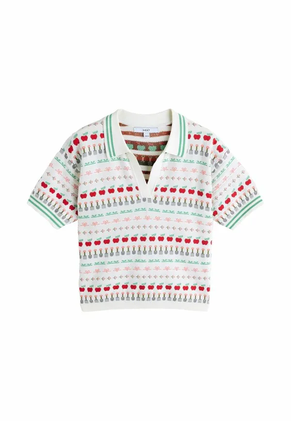 Рубашка поло Next, Ecru Fruit And Vegetable Pattern