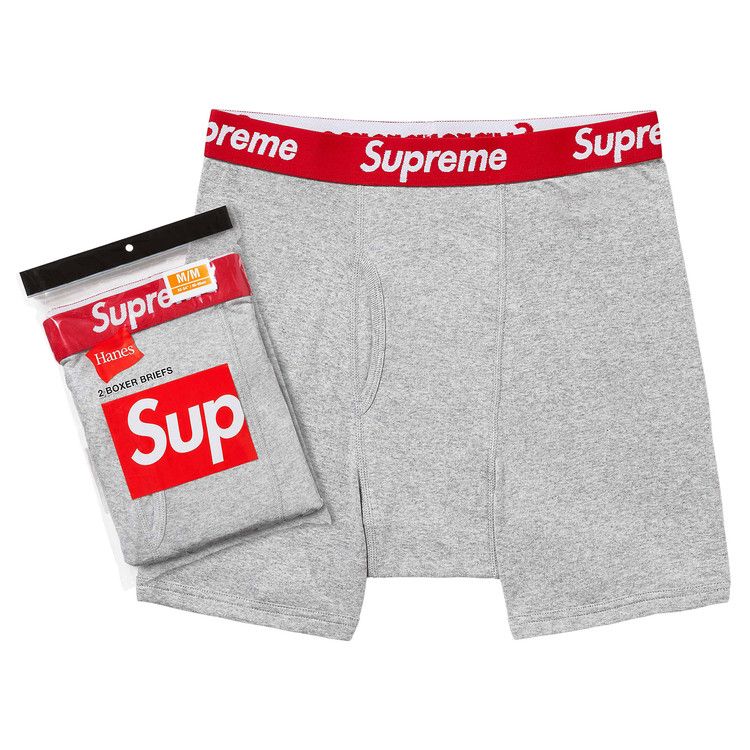 

Боксеры Supreme x Hanes Boxer Briefs (2 Pack), Heather Grey