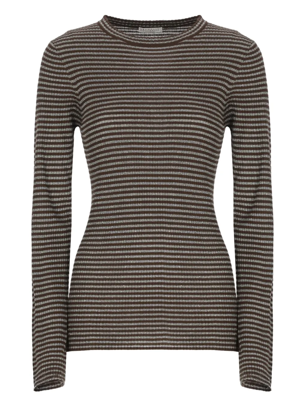 

Полосатый трикотаж Brunello Cucinelli, коричневый