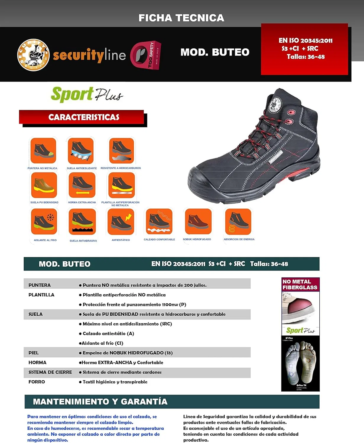 Мужская противопожарная обувь Security Line Buteo S3 Ci SRC, Black — фото 4