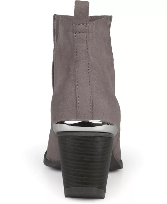 Женские ботинки Issla Block Heel в стиле вестерн Journee Collection, серый — фото 3