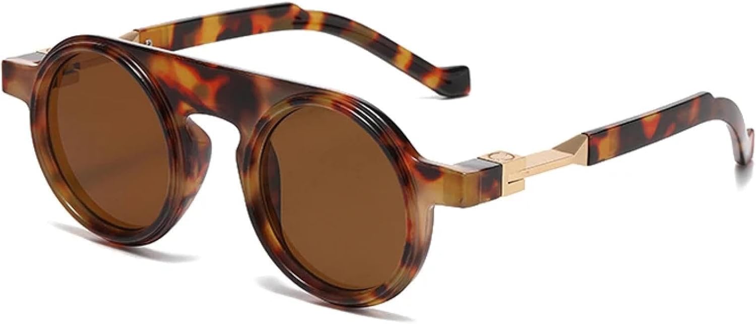 

Солнцезащитные очки с защитой от УФ-излучения UV400 | Круглые женские панк-очки с прозрачным градиентом для занятий спортом на открытом воздухе и вождения DSVIGF, Leopard Tea