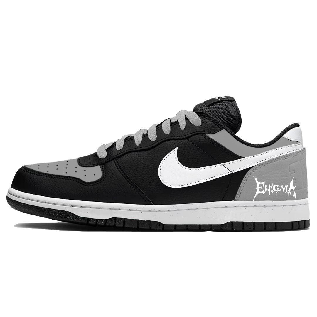 

Nike Мужские низкие скейтборд-кроссовки Big Gray Toe с противоскользящим, износостойким и дышащим покрытием, черного и синего цвета