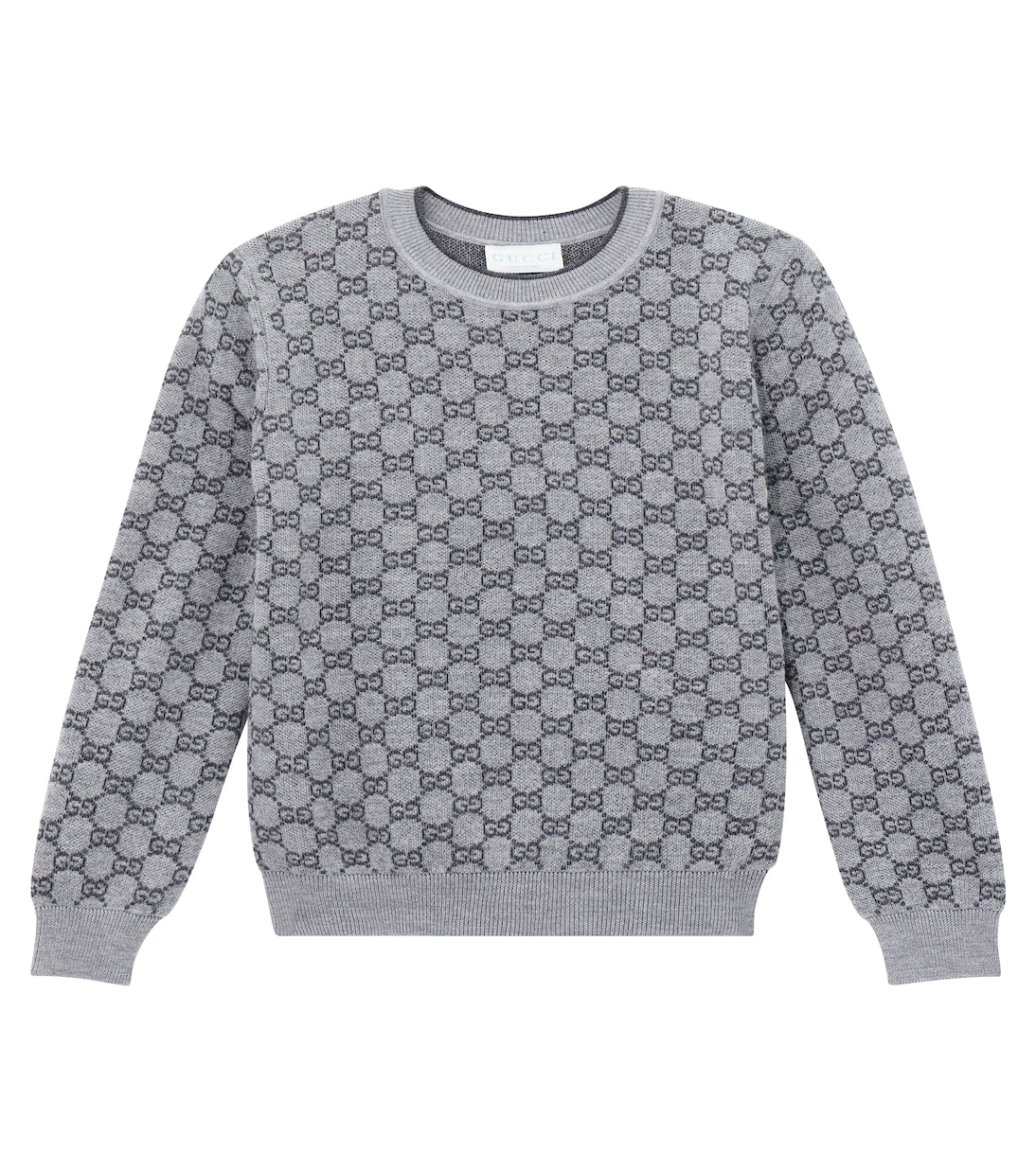 

GG шерстяной свитер Gucci Kids, Medium Grey/Dk Grey