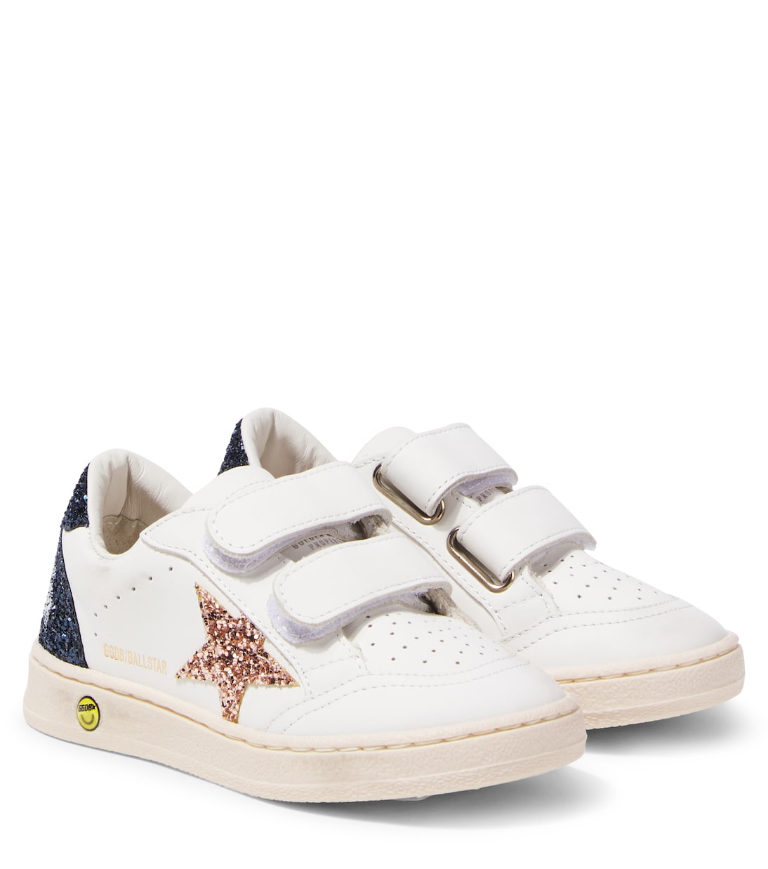 

Кроссовки Ball Star из кожи с блестками Golden Goose Kids, White/Gold/Blue