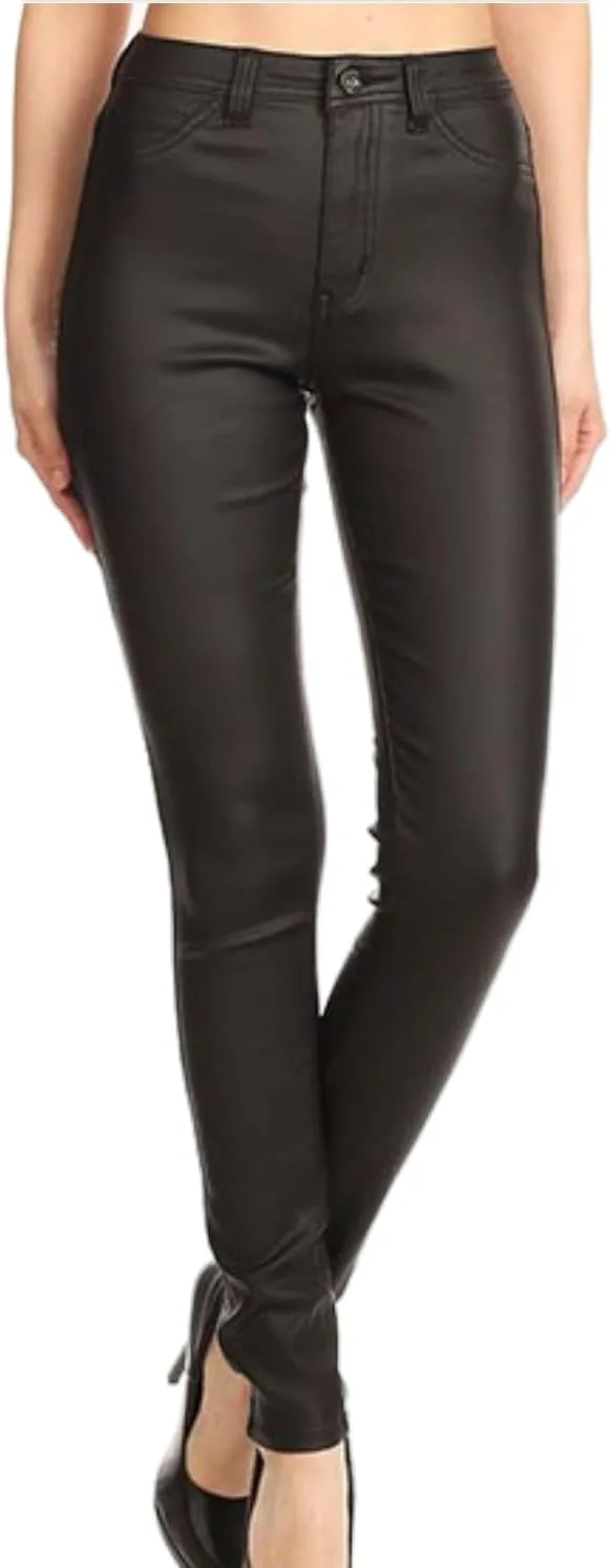 

Джинсы с высокой талией из искусственной кожи с эффектом стрейч JC JQ