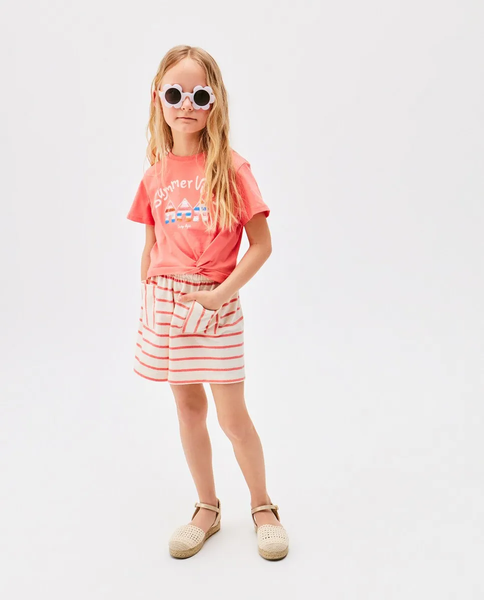 

Флисовые шорты для девочек с карманами Kids El Corte Inglés, красный