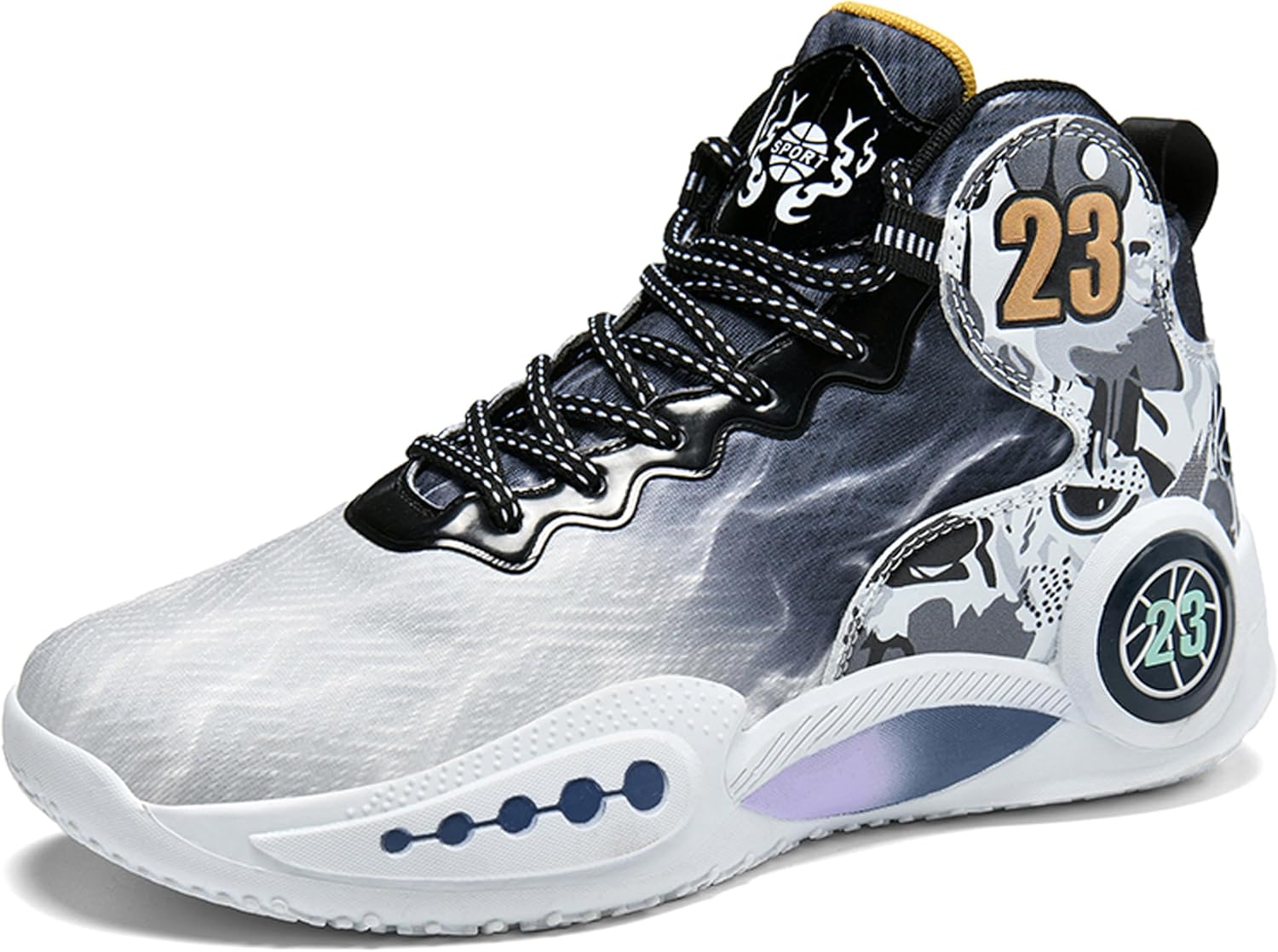 

Мужские баскетбольные кроссовки с противоскользящей и износостойкой подошвой, беговые кроссовки с граффити-дизайном, модная спортивная обувь Bemygreenbag, черный