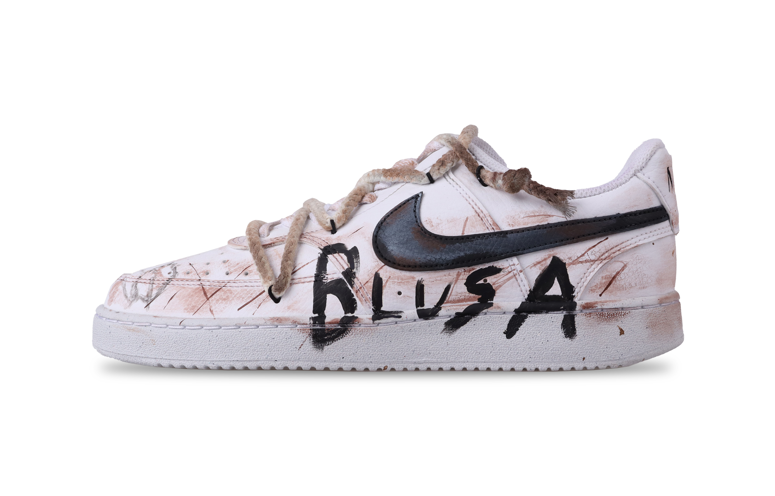 

Nike Кроссовки Court Vision 1 Ruins для скейтбординга, износостойкие, низкие, мужские, черно-коричневые