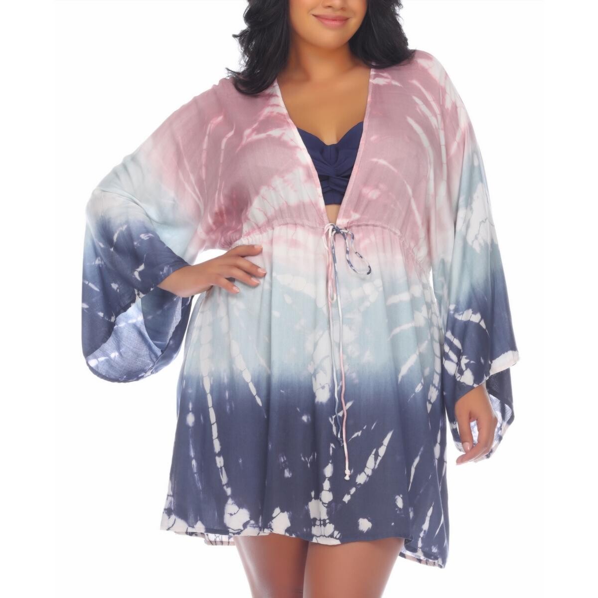 

Плюс женская пляжная одежда Tie-Dye Cover-Up Raviya, серый