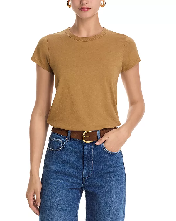 

Футболка с коротким рукавом из фактурной ткани Rag & Bone, бежевый