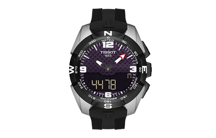 

TISSOT Часы NBA Series Quartz Movement Men's Watch Watch 45mm Purple Watch Dial Titanium Watch Case Rubber Strap, Black Dial