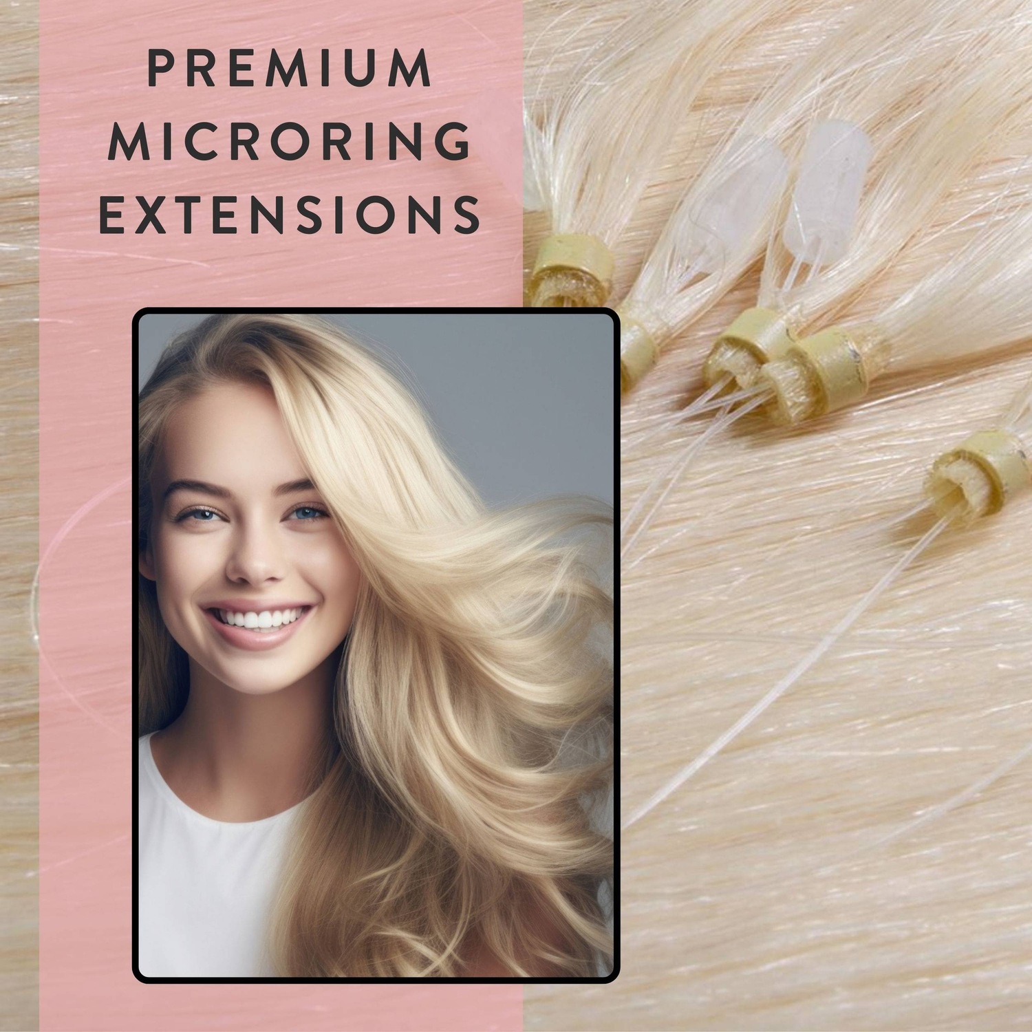 Накладные волосы microring extensions premium echthaar #10/0 hell-lichtblond 1g Hair2Heart, 50cm, количество 25 шт. — фото 2