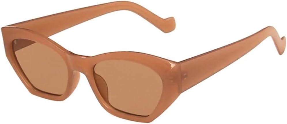 

Модные солнцезащитные очки «кошачий глаз» неправильной формы для женщин, винтажные, прозрачные, конфетного цвета, для мужчин, трендовые многоугольные очки UV400 UATXTAU, Jelly Tea Tea