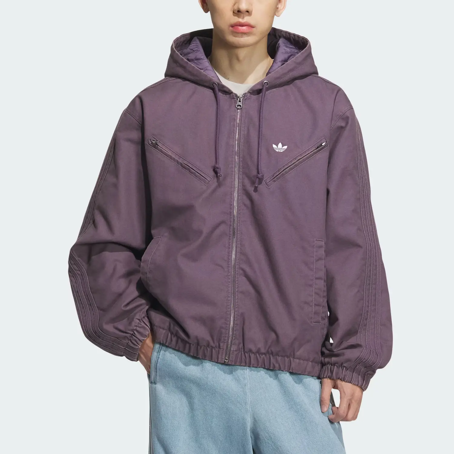 Adidas Originals Пуховик унисекс, Smoky Purple/White — фото 2