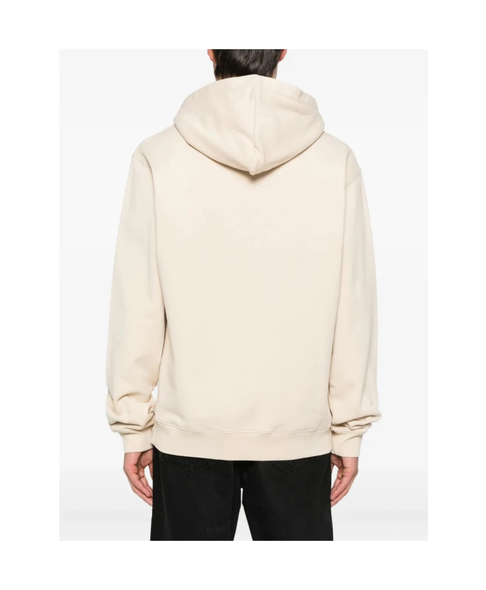 Бежевая хлопковая толстовка с логотипом Jacquemus, бежевый — фото 3