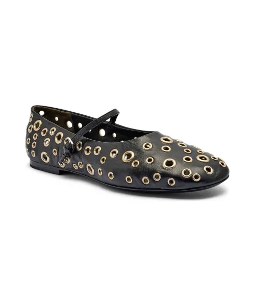 Кожаные туфли Мэри Джейн с люверсами Tory Burch, черный
