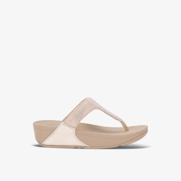 Сандалии Lulu из резины, украшенные блестящими стразами Fitflop, бежевый