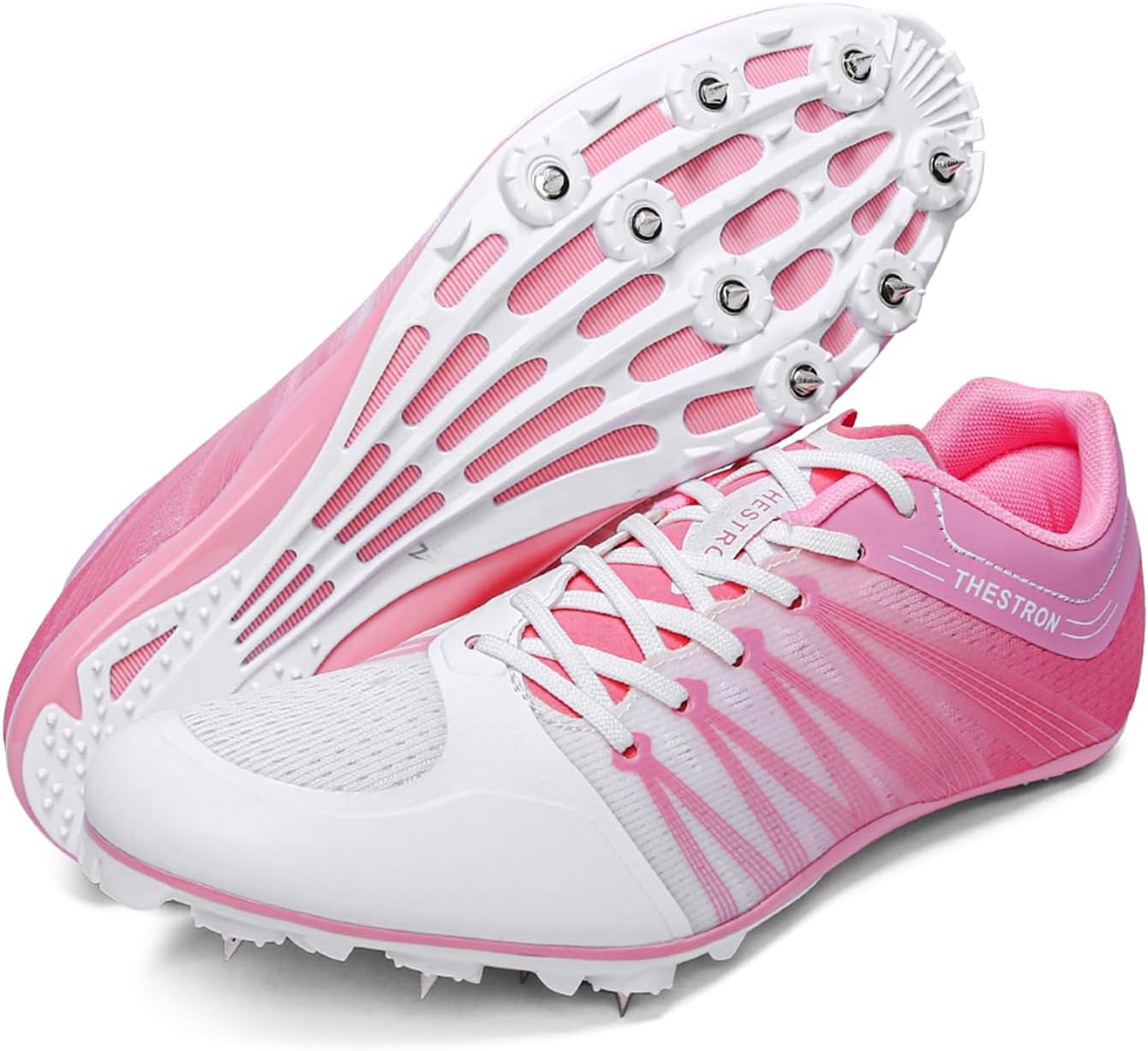 

Легкоатлетические кроссовки Zakey для мужчин, женщин и детей, шиповки для бега, прыжков и соревнований, профессиональные беговые шиповки для девочек и мальчиков, розовый