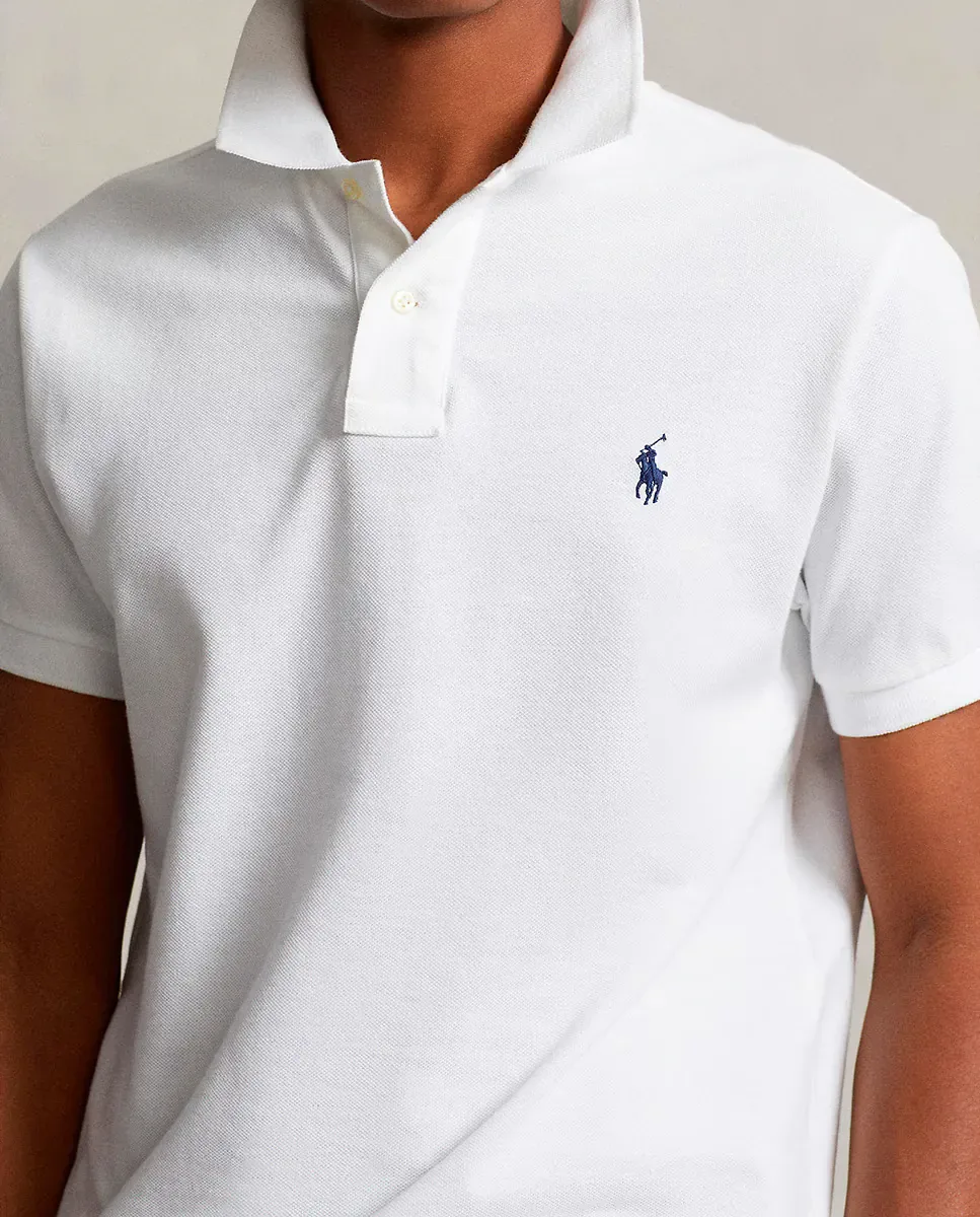 Мужское поло из пике Custom Polo Ralph Lauren, белый — фото 4