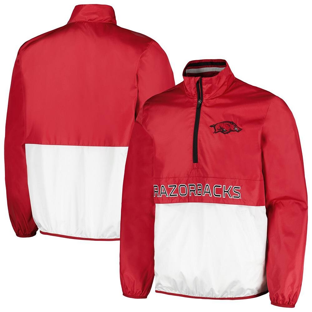 

Мужская футболка G-III Sports от Carl Banks Cardinal Arkansas Razorbacks Cornerman с полумолнией на молнии, цвет Ark Red