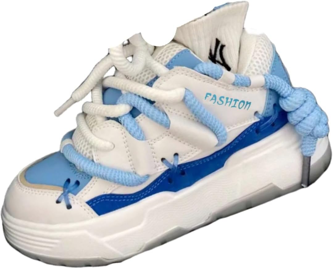 

Мужские стильные кроссовки с толстой подошвой для повседневного и спортивного использования - удобные, дышащие, противоскользящие и прочные Fmshi, синий