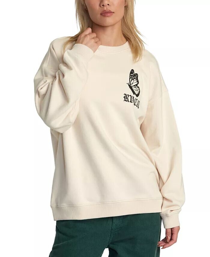 

Женская толстовка с логотипом Just Floatin RVCA, коричневый/бежевый