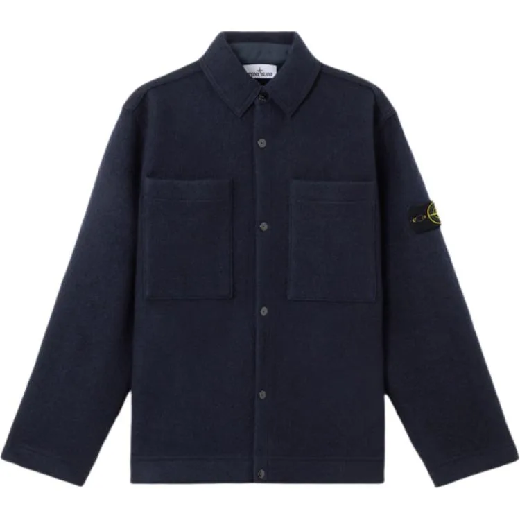 Рубашка-жакет из virgin wool STONE ISLAND, marine синий