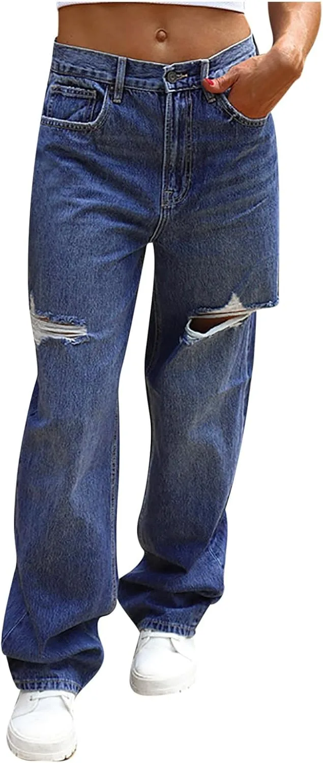 

Женские джинсы Micro Flare с высокой посадкой, застежкой на пуговицу, потертостями и бахромой