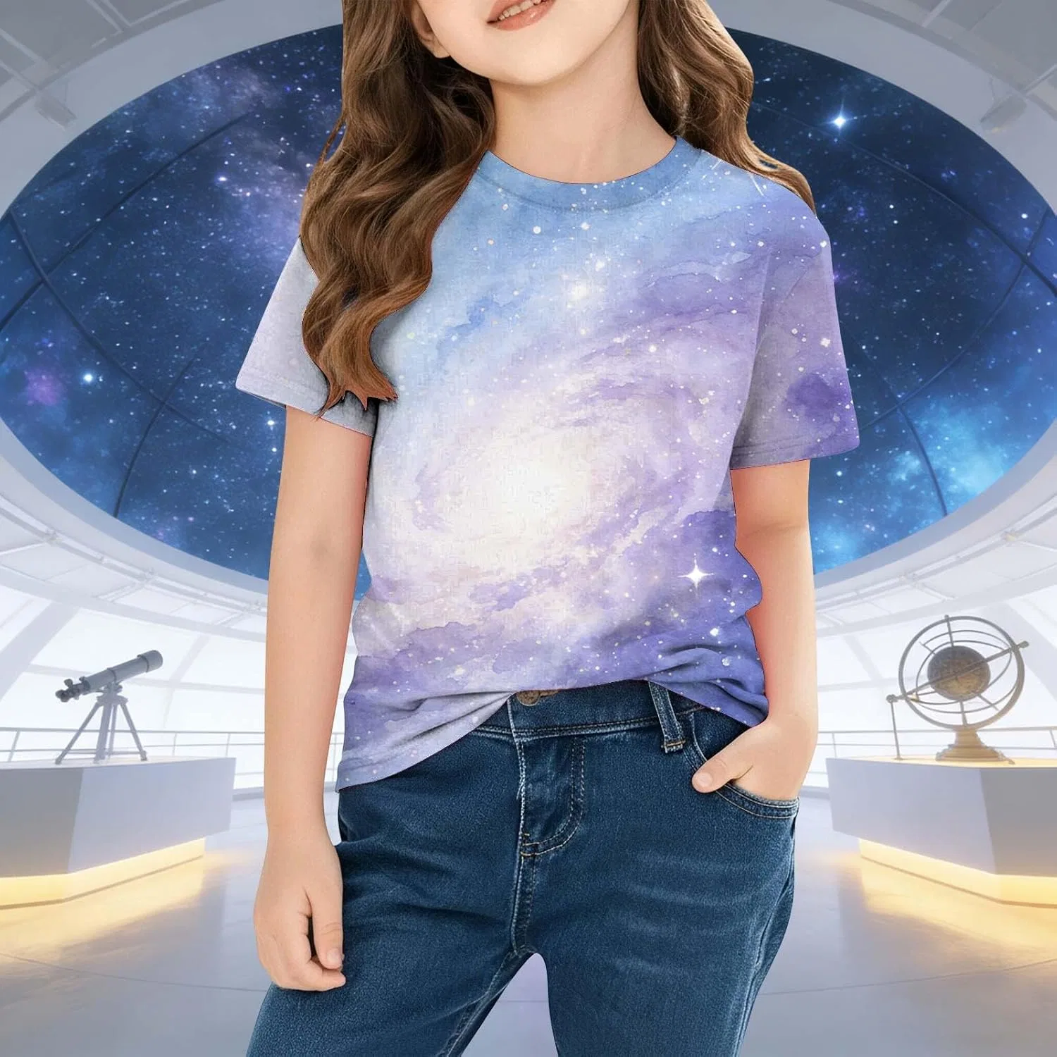 Футболка с принтом Starry Sky, Zzalalana, Multicolor, 3-14 Years — фото 3