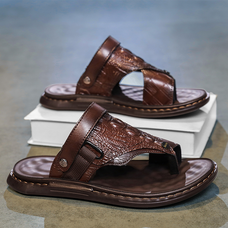 Shiozawa Мужские пляжные сандалии коричневые, цвет Brown — фото 2