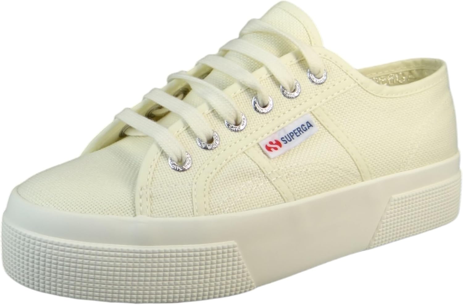 

Кроссовки Superga 2740 Platform для мужчин и женщин - иконические итальянские теннисные кроссовки с дышащим верхом из ткани и нескользящей резиновой подошвой, бежевый